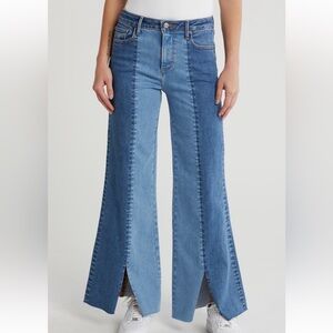 DRIFTWOOD Two-Tone Blue Wide Leg Flare Jeans
